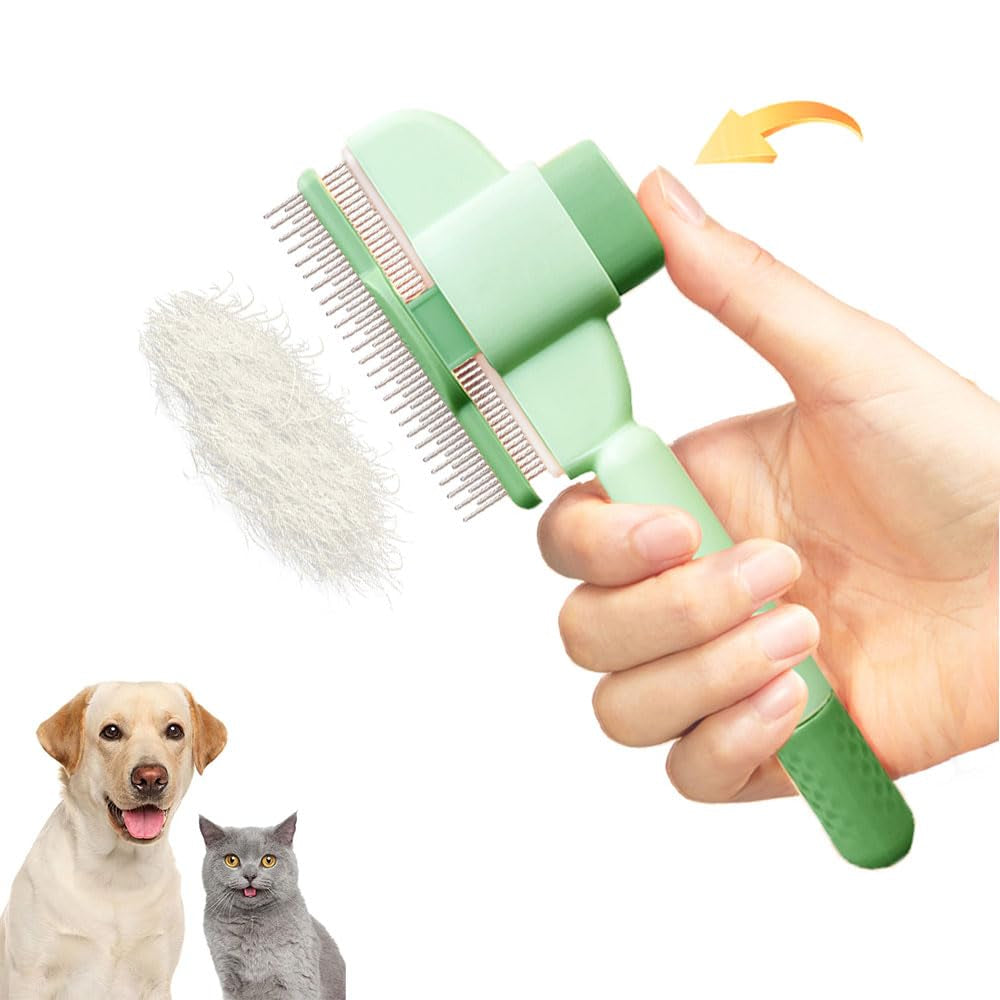 Professional Pet Comb for Dogs and Cats with Release Button Flea Cat Combs for Cats and Dogs - Easy to Use and Durable Grooming Tool Pet Products